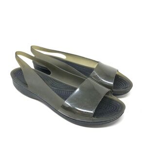 Crocs Womens Size 9 Isabella Strappy Slingback Sandals‎ Black Jelly